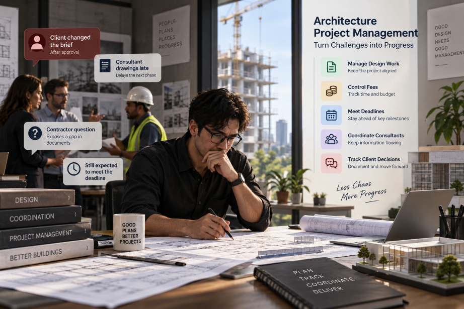 Architecture project management workflow in a modern architecture firm