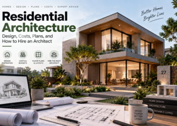 Modern residential architecture with custom home design, floor plans, and architectural planning